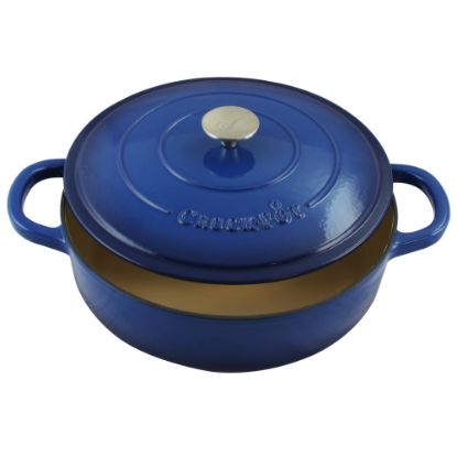 Picture of Crock-Pot Artisan Enameled 5-Quart Cast Iron Braiser Pan, Sapphire Blue