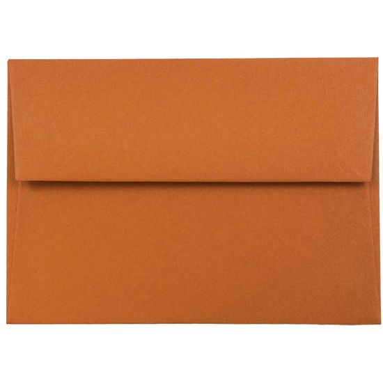 Picture of JAM Paper Booklet Envelopes, #4 Bar (A1), Gummed Seal, Dark Orange, Pack Of 25