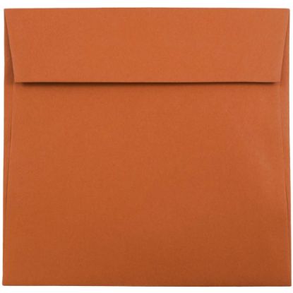 Picture of JAM Paper Color Square Invitation Envelopes, 6in x 6in, Gummed Seal, Dark Orange, Pack Of 25