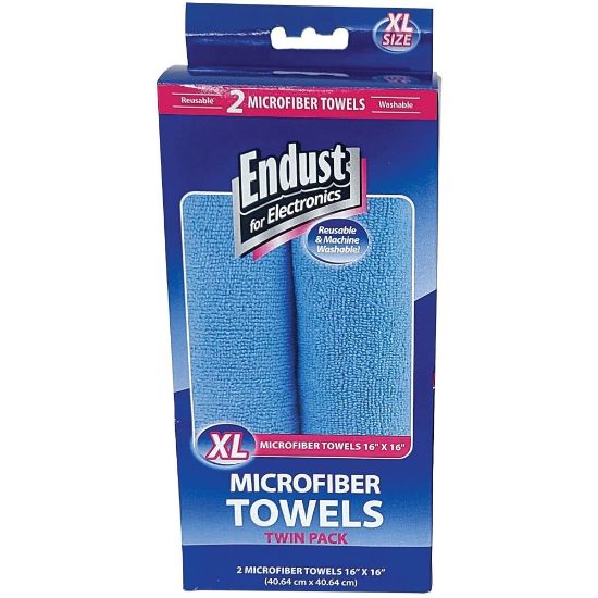 Picture of Endust Electronics Microfiber Towels, Blue, Pack Of 2 Towels