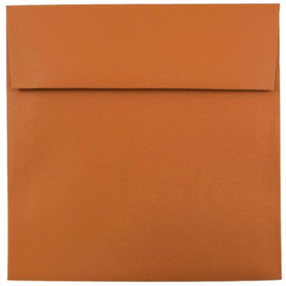 Picture of JAM Paper Color Square Invitation Envelopes, 8 1/2in x 8 1/2in, Gummed Seal, Dark Orange, Pack Of 25