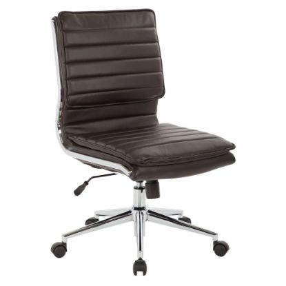 Picture of Office Star Pro-Line II SPX Armless Bonded Leather Mid-Back Chair, Espresso/Chrome