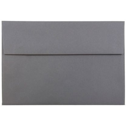 Picture of JAM Paper Booklet Invitation Envelopes, A8, Gummed Seal, Dark Gray, Pack Of 25