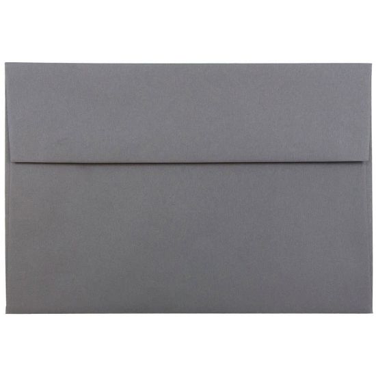 Picture of JAM Paper Booklet Invitation Envelopes, A8, Gummed Seal, Dark Gray, Pack Of 25