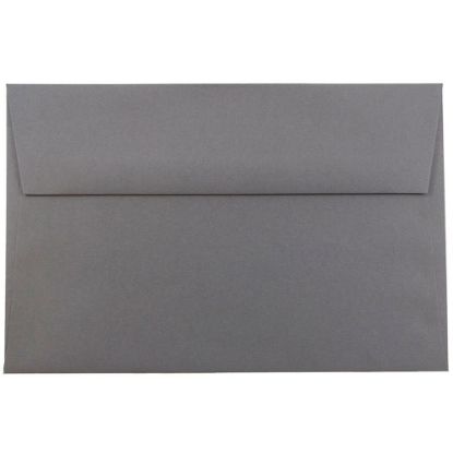 Picture of JAM Paper Booklet Invitation Envelopes, A9, Gummed Seal, Dark Gray, Pack Of 25