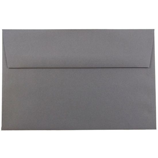 Picture of JAM Paper Booklet Invitation Envelopes, A9, Gummed Seal, Dark Gray, Pack Of 25