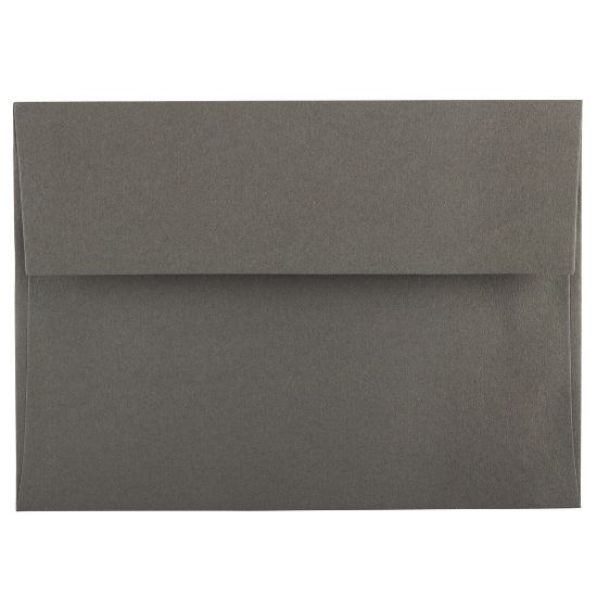 Picture of JAM Paper Booklet Invitation Envelopes, A7, Gummed Seal, Dark Gray, Pack Of 25