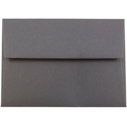 Picture of JAM Paper Booklet Envelopes, #4 Bar (A1), Gummed Seal, Dark Gray, Pack Of 25