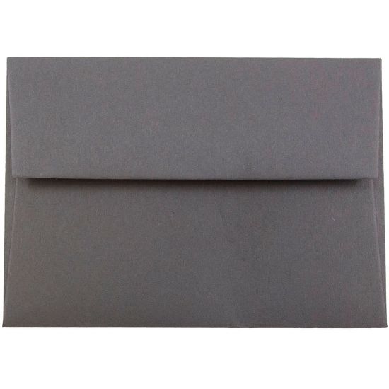 Picture of JAM Paper Booklet Envelopes, #4 Bar (A1), Gummed Seal, Dark Gray, Pack Of 25