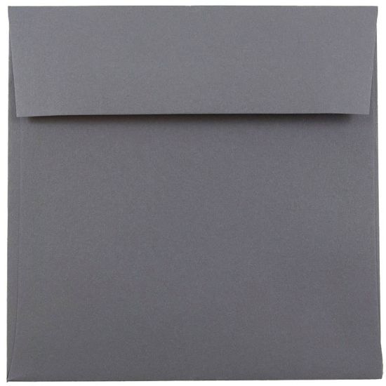 Picture of JAM Paper Color Square Invitation Envelopes, 6in x 6in, Gummed Seal, Dark Gray, Pack Of 25