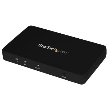 Picture of StarTech.com HDMI Splitter 1 In 2 Out - 4k 30Hz - 2 Port - Aluminum - HDMI Multi Port - HDMI Audio Splitter - Displays the same image w/ sound on 2 screens - Splits an HDMI video signal up to dual HD/ 4K 30Hz