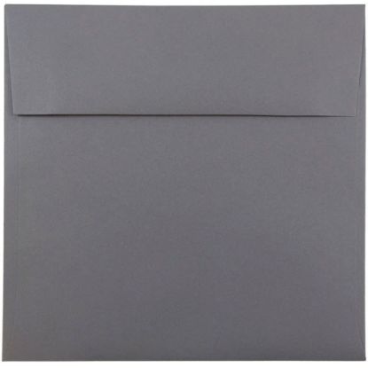 Picture of JAM Paper Color Square Invitation Envelopes, 8 1/2in x 8 1/2in, Gummed Seal, Dark Gray, Pack Of 25