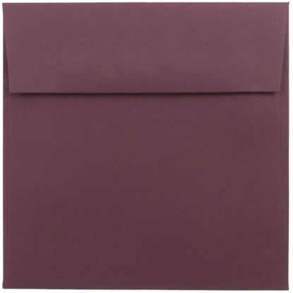 Picture of JAM Paper Color Square Invitation Envelopes, 6in x 6in, Gummed Seal, Burgundy, Pack Of 25