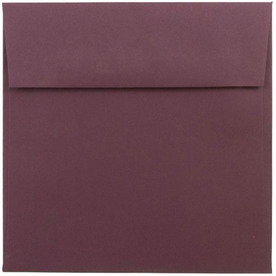 Picture of JAM Paper Color Square Invitation Envelopes, 6in x 6in, Gummed Seal, Burgundy, Pack Of 25