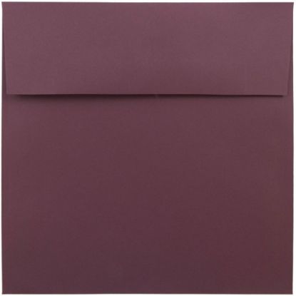 Picture of JAM Paper Color Square Invitation Envelopes, 8 1/2in x 8 1/2in, Gummed Seal, Burgundy, Pack Of 25