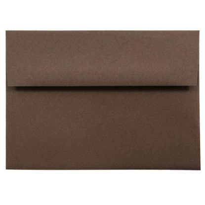 Picture of JAM Paper Booklet Invitation Envelopes, A7, Gummed Seal, 100% Recycled, Chocolate Brown, Pack Of 25