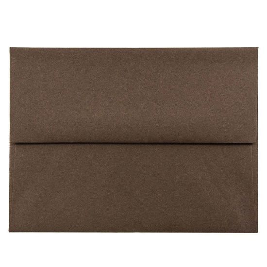 Picture of JAM Paper Booklet Invitation Envelopes, A2, Gummed Seal, 100% Recycled, Chocolate Brown, Pack Of 25