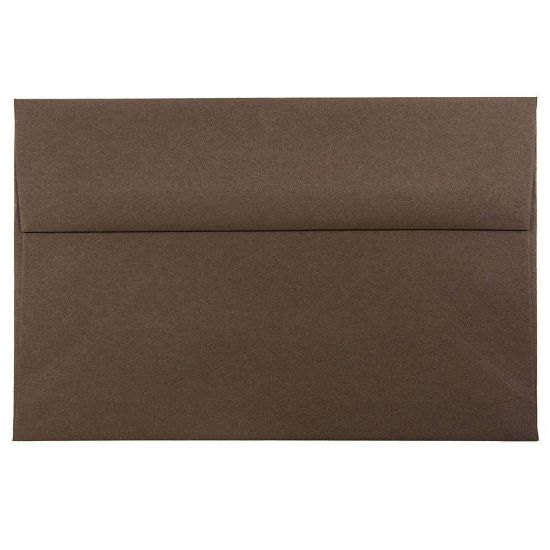 Picture of JAM Paper Booklet Invitation Envelopes , A8, Gummed Seal, 100% Recycled, Chocolate Brown, Pack Of 25