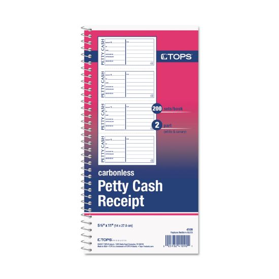 Picture of Tops Petty Cash Book, 2-Part, 11in x 5-1/2in