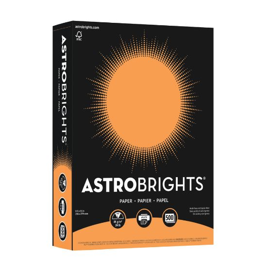 Picture of Astrobrights Color Multi-Use Printer & Copy Paper, 1 Ream, Cosmic Orange, Letter (8.5in x 11in), 500 Sheets Per Ream, 24 Lb, 94 Brightness