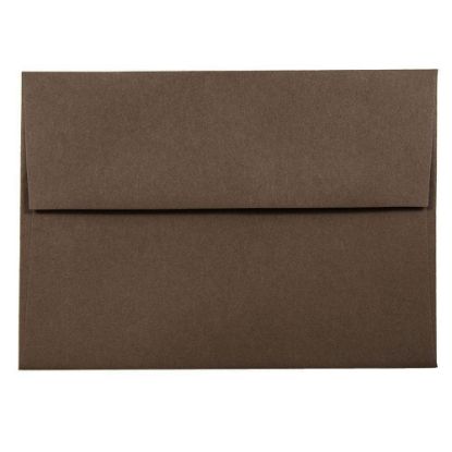 Picture of JAM Paper Booklet Invitation Envelopes, A6, Gummed Seal, 100% Recycled, Chocolate Brown, Pack Of 25