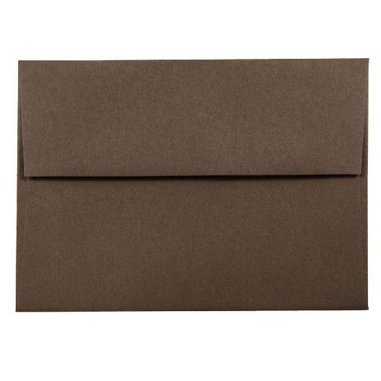 Picture of JAM Paper Booklet Invitation Envelopes, A6, Gummed Seal, 100% Recycled, Chocolate Brown, Pack Of 25