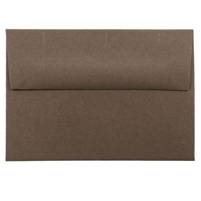 Picture of JAM Paper Booklet Envelopes, #4 Bar (A1), Gummed Seal, 100% Recycled, Chocolate Brown, Pack Of 25