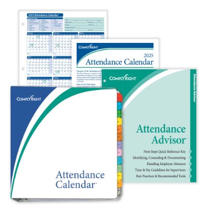 Picture of ComplyRight 2025 Attendance Calendar Kit, 8 1/2in x 11in, White, Pack Of 25