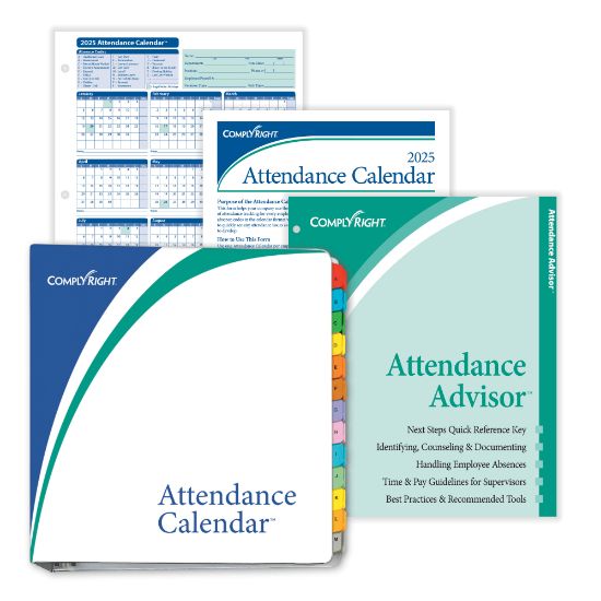 Picture of ComplyRight 2025 Attendance Calendar Kit, 8 1/2in x 11in, White, Pack Of 25