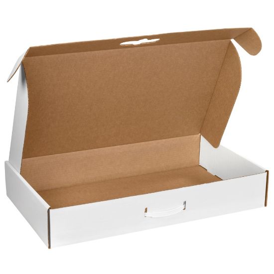 Picture of Partners Brand Corrugated Carrying Cases, 20in x 11 3/8in x 5 1/2in, White, Pack Of 10