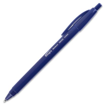 Picture of Integra Triangular Barrel Retractable Ballpnt Pens - Medium Pen Point - Blue - Blue Plastic Barrel - 12 / Dozen