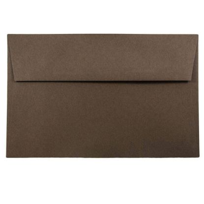 Picture of JAM Paper Booklet Invitation Envelopes, A9, Gummed Seal, 100% Recycled, Chocolate Brown, Pack Of 25