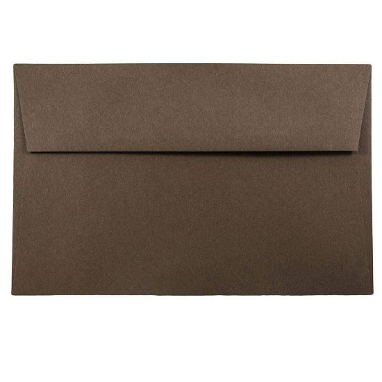 Picture of JAM Paper Booklet Invitation Envelopes, A9, Gummed Seal, 100% Recycled, Chocolate Brown, Pack Of 25