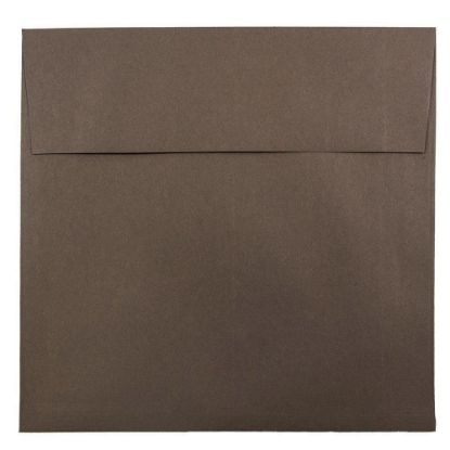 Picture of JAM Paper Color Square Invitation Envelopes, 8 1/2in x 8 1/2in, Gummed Seal, 100% Recycled, Chocolate Brown, Pack Of 25