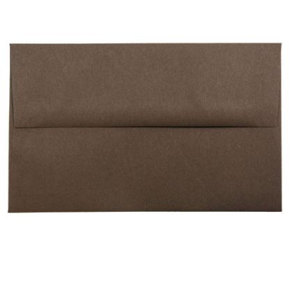 Picture of JAM Paper Booklet Invitation Envelopes, Gummed Seal, 100% Recycled, Chocolate Brown, Pack Of 25