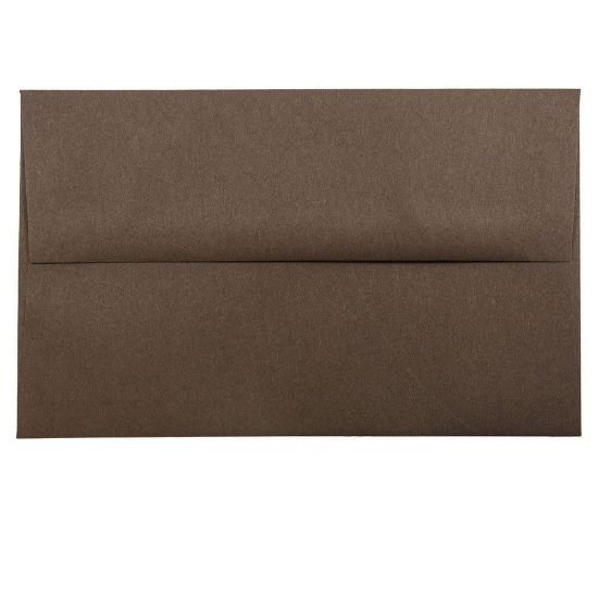 Picture of JAM Paper Booklet Invitation Envelopes, Gummed Seal, 100% Recycled, Chocolate Brown, Pack Of 25