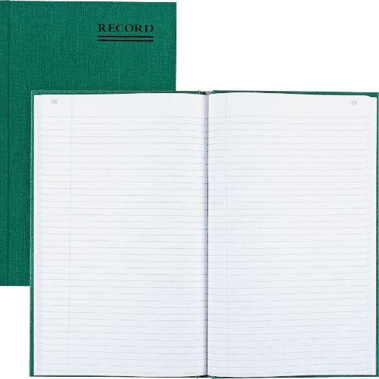 Picture of Rediform Emerald Series Account Book - 500 Sheet(s) - Gummed - 7 1/4in x 12 1/4in Sheet Size - Green - White Sheet(s) - Green Print Color - Green Cover - Recycled - 1 Each