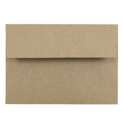 Picture of JAM Paper Booklet Envelopes, #4 Bar (A1), Gummed Seal, 100% Recycled, Brown Kraft, Pack Of 25