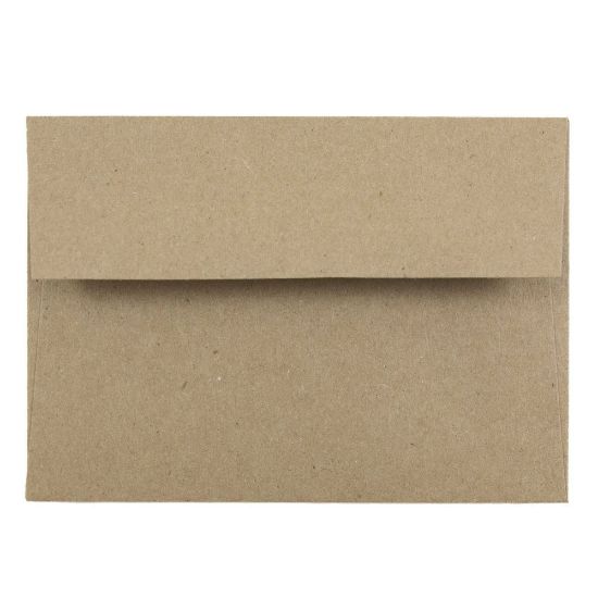 Picture of JAM Paper Booklet Envelopes, #4 Bar (A1), Gummed Seal, 100% Recycled, Brown Kraft, Pack Of 25