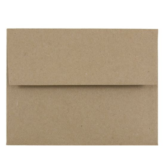 Picture of JAM Paper Booklet Invitation Envelopes, Gummed Seal, A2, 100% Recycled, Light Brown, Pack Of 25