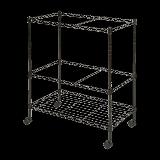 Picture of Lorell Mobile Wire File Cart, 2-Tier, 26inW x 12-1/2inD x 30inH, Black