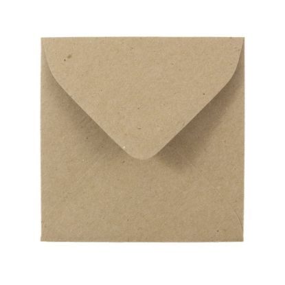 Picture of JAM Paper Square Invitation Envelopes, 3 1/8in x 3 1/8in, Gummed Seal, 100% Recycled, Brown Kraft Paper Bag, Pack Of 25