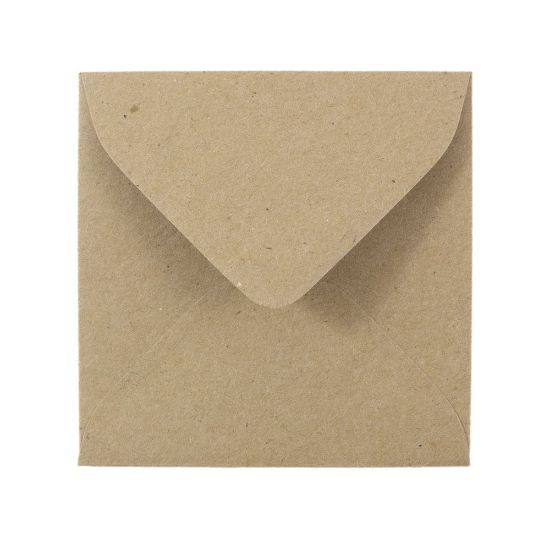 Picture of JAM Paper Square Invitation Envelopes, 3 1/8in x 3 1/8in, Gummed Seal, 100% Recycled, Brown Kraft Paper Bag, Pack Of 25