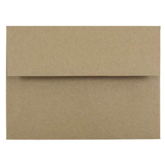 Picture of JAM Paper Booklet Invitation Envelopes, A6, Gummed Seal, 100% Recycled, Brown, Pack Of 25