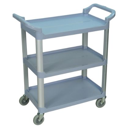 Picture of Luxor 3-Shelf Serving Cart, 36 3/4inH x 33 1/2inW x 16 3/4inD, Gray