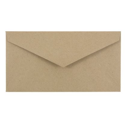 Picture of JAM Paper Booklet Envelopes, #7 3/4 Monarch, V-Flap, Gummed Seal, 100% Recycled, Brown Kraft, Pack Of 25