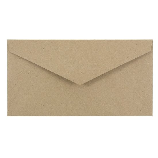 Picture of JAM Paper Booklet Envelopes, #7 3/4 Monarch, V-Flap, Gummed Seal, 100% Recycled, Brown Kraft, Pack Of 25