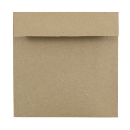 Picture of JAM Paper Square Invitation Envelopes #6, Gummed Seal, 100% Recycled, Brown Kraft Paper Bag, Pack Of 25