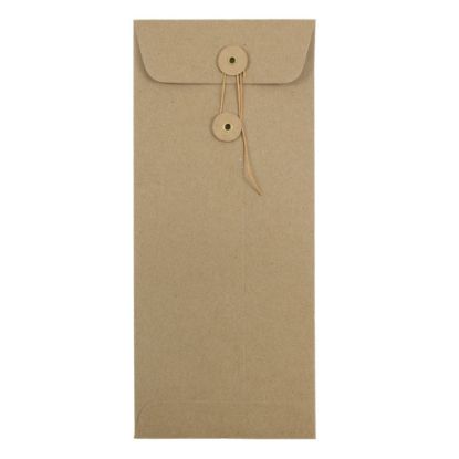 Picture of JAM Paper Policy #10 Envelopes, Button & String Closure, 100% Recycled, Brown, Pack Of 25