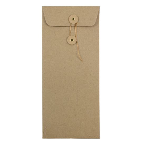 Picture of JAM Paper Policy #10 Envelopes, Button & String Closure, 100% Recycled, Brown, Pack Of 25